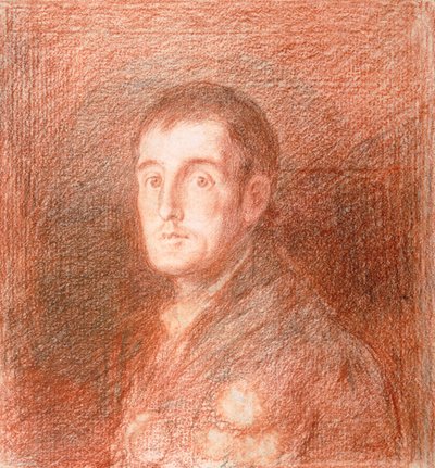Studie voor een ruiterportret van de hertog van Wellington, ca. 1812 (rode krijt op grafiet) door Francisco de Goya